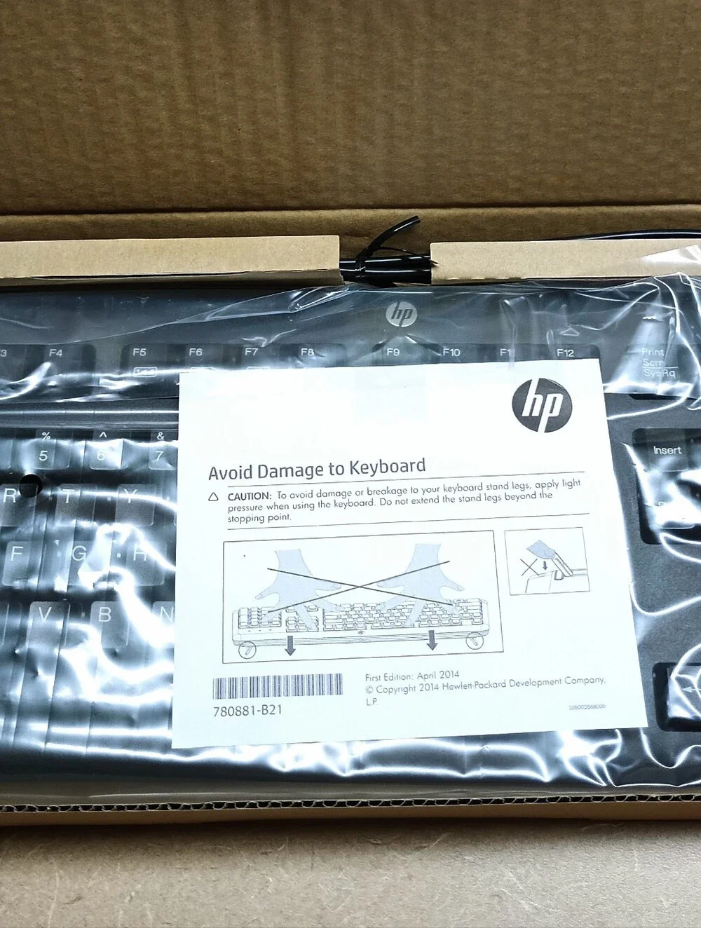 HP Black USB Wired Full-Size Keyboard with Number Pad